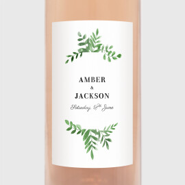 Wedding Wine Labels Cascading Canopy Green