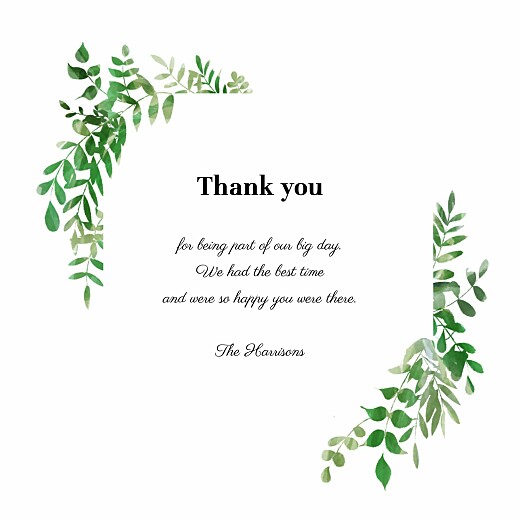 Wedding Thank You Cards Cascading Canopy Green - Page 3