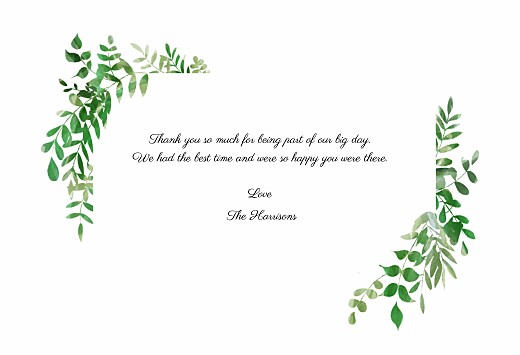 Wedding Thank You Cards Cascading Canopy (4 Pages) Green - Page 3