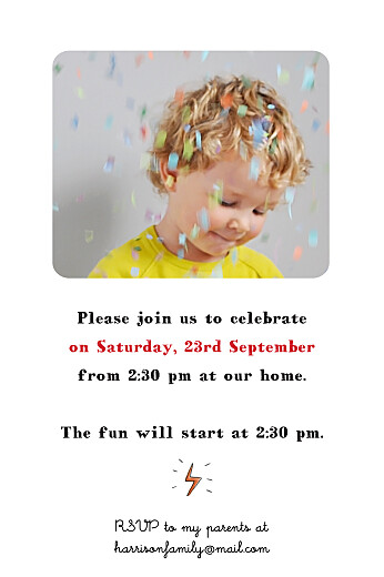 Kids Party Invitations Superparty Red - Back