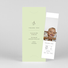 Baby Thank You Cards All about me (Bookmark) Green