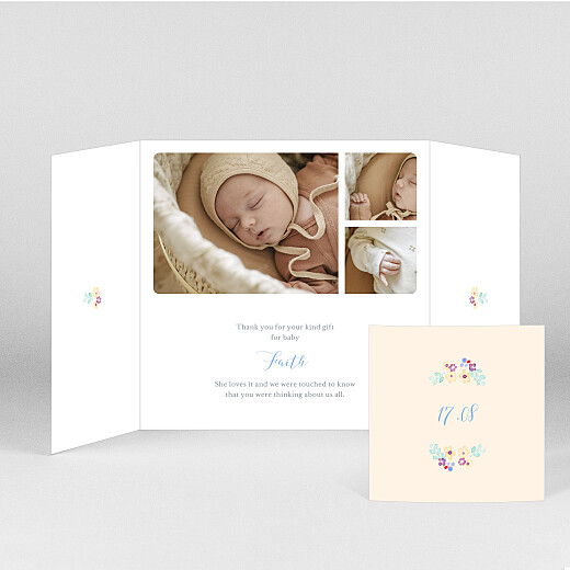 Baby Thank You Cards Primrose Hill (Gatefold) White - View 2