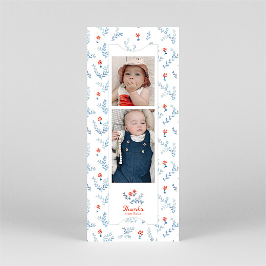 Baby Thank You Cards Little Rambler (Bookmark) Blue - View 2