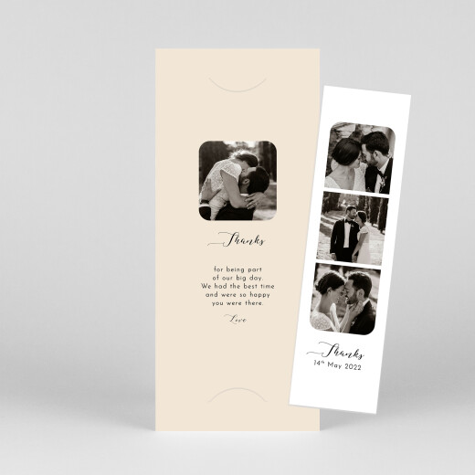 Wedding Thank You Cards Tender Moments (Bookmark) Beige - View 1