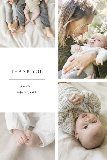 Baby Thank You Cards Sweet Moments (Portrait) 4 pages White - Page 1