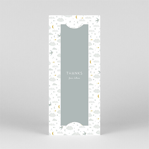 Baby Thank You Cards Dreamland (Bookmark) Blue - View 3