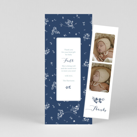 Baby Thank You Cards Primrose Hill (Bookmark) Blue - View 1