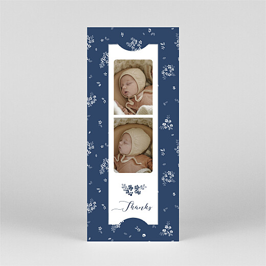 Baby Thank You Cards Primrose Hill (Bookmark) Blue - View 2