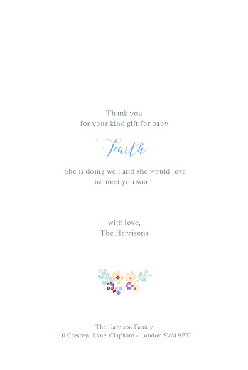 Baby Thank You Cards Primrose Hill (Portrait) 4 Pages White - Page 3