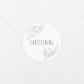 Christening Stickers Pleasant Pastures Green Pink