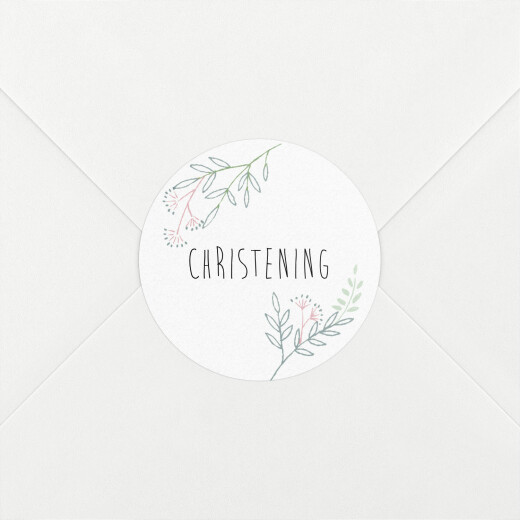 Christening Stickers Pleasant Pastures Green Pink - View 1