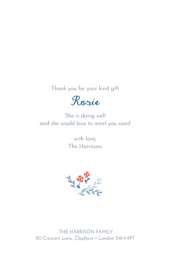 Baby Thank You Cards Little Rambler (Portrait) Blue - Page 3