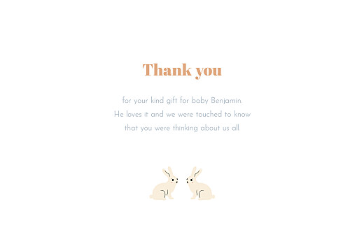 Baby Thank You Cards Bouncing Bunny (Landscape) Green - Page 3