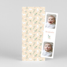 Baby Announcements Bouncing Bunny (Bookmark) Beige