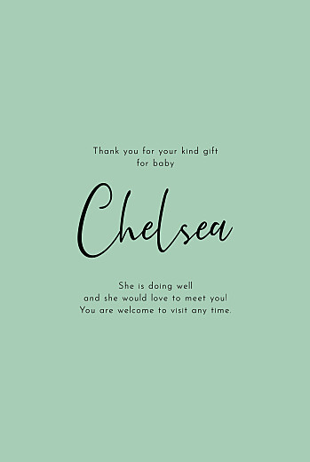 Baby Thank You Cards Candor (portrait) 4 Pages Green - Page 3