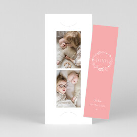 Baby Thank You Cards Pleasant Pastures (Bookmark) Green Pink