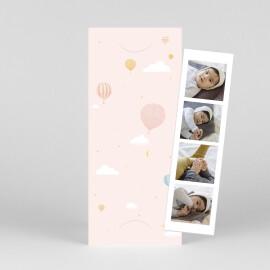 Baby Thank You Cards Little highflyer (Bookmark) Pink