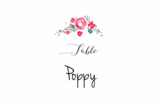Wedding Table Numbers Romance White - Front