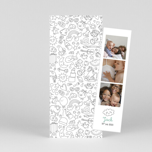 Baby Announcements Colour in! by OMY (Bookmark) White - View 1
