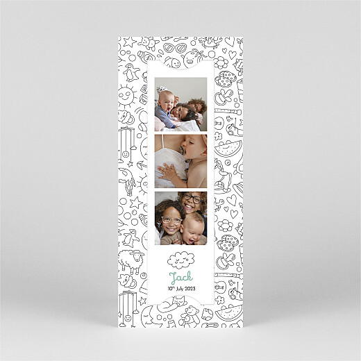Baby Announcements Colour in! by OMY (Bookmark) White - View 2
