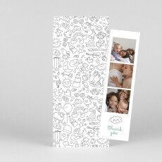 Baby Thank You Cards Colour in! by OMY (Bookmark) White