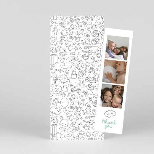 Baby Thank You Cards Colour in! by OMY (Bookmark) White - View 1