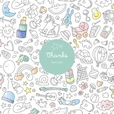 Baby Thank You Cards Colour in! by OMY (4 pages) Colours