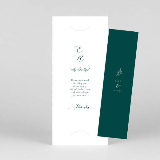 Wedding Thank You Cards Pleasant Pastures (Bookmark) Green - View 1
