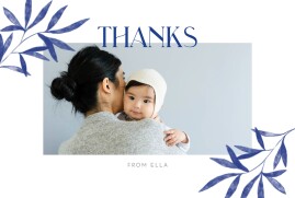 Baby Thank You Cards Evergreen bay (4 pages) Landscape Blue