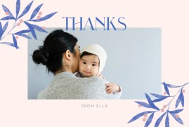 Baby Thank You Cards Evergreen bay (4 pages) Landscape Pink