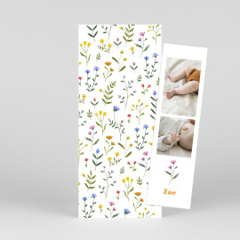 Baby Announcements Wildflowers (Bookmark) White