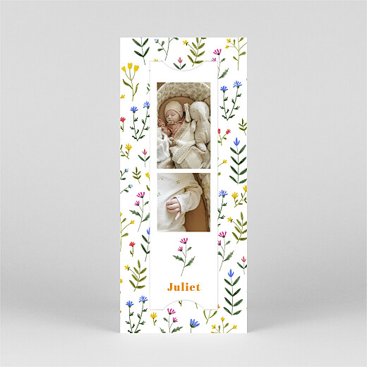 Baby Thank You Cards Wildflowers (Bookmark) White - View 2