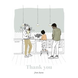 Baby Thank You Cards Family Moments (4 Pages) White