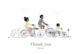 Baby Thank You Cards A family stroll White
