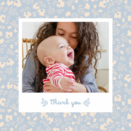 Baby Thank You Cards Liberty garden Blue - Page 1
