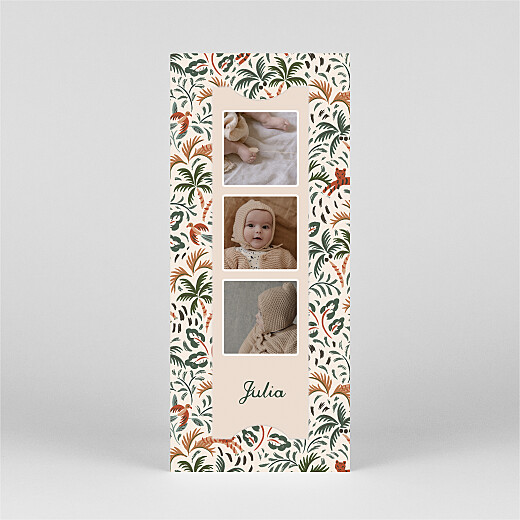 Baby Thank You Cards Jungle Rhythm (Bookmark) - View 2