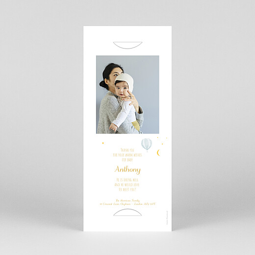 Baby Thank You Cards Little highflyer (Bookmark) Yellow - View 4