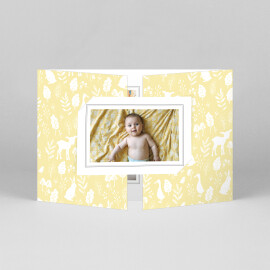 Baby Thank You Cards Fable (Landscape Gatefold) Yellow