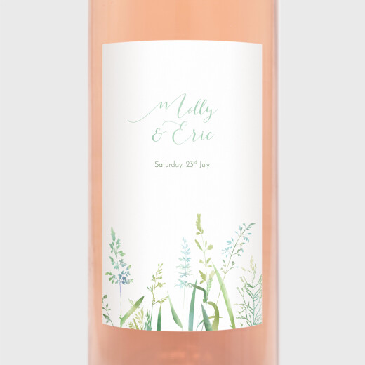 Wedding Wine Labels Country Meadow Green - View 1