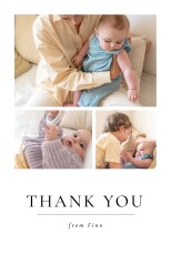 Baby Thank You Cards Precious Moments (Portrait 5 Photos) White