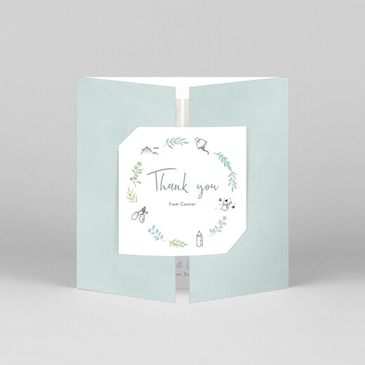 Baby Thank You Cards Botanical Bliss (Gatefold) Blue - View 1