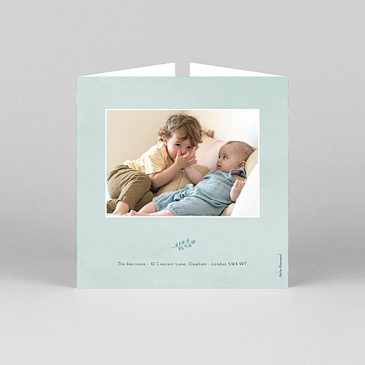 Baby Thank You Cards Botanical Bliss (Gatefold) Blue - View 3