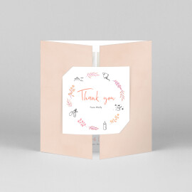Baby Thank You Cards Botanical Bliss (Gatefold) Pink