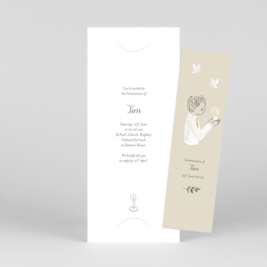 Communion Invitations Soft Glow (Bookmark) Yellow - View 1
