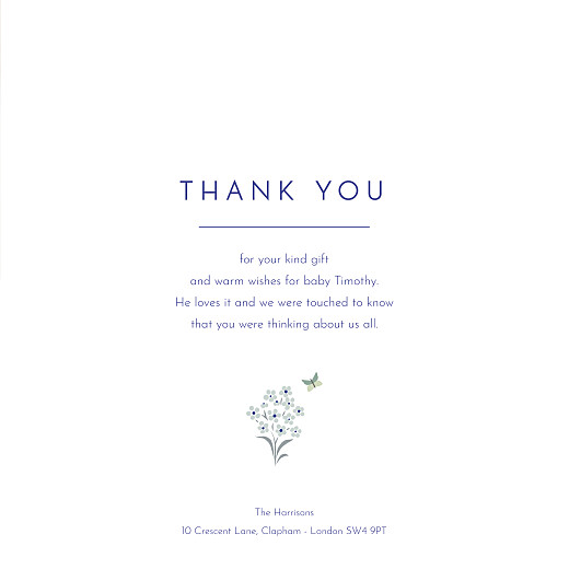 Baby Thank You Cards Woodland friends (4 Pages) Blue - Page 3