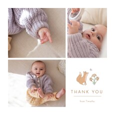 Baby Thank You Cards Woodland friends (3 photos) Green