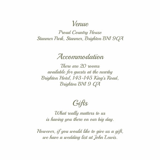 Guest Information Cards Your Day, Your Way (Square) White - Back