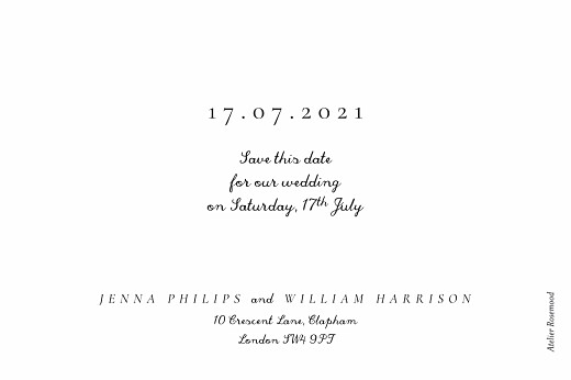 Save The Dates Your wedding in watercolour white - Back