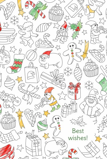 Christmas Cards Colour in! by OMY (4 pages) White - Page 1