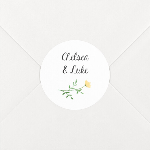 Wedding Envelope Stickers Floral frame White - View 1